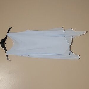 Soft‎ Surroundings Slip Dress Women Medium Blue Fully Lined Tunic Tiered Gauze